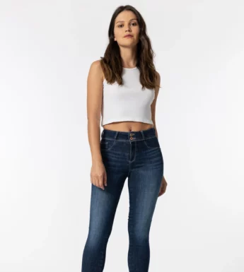 Jeans One Size Skinny Silhouette Tiro Alto 2 O