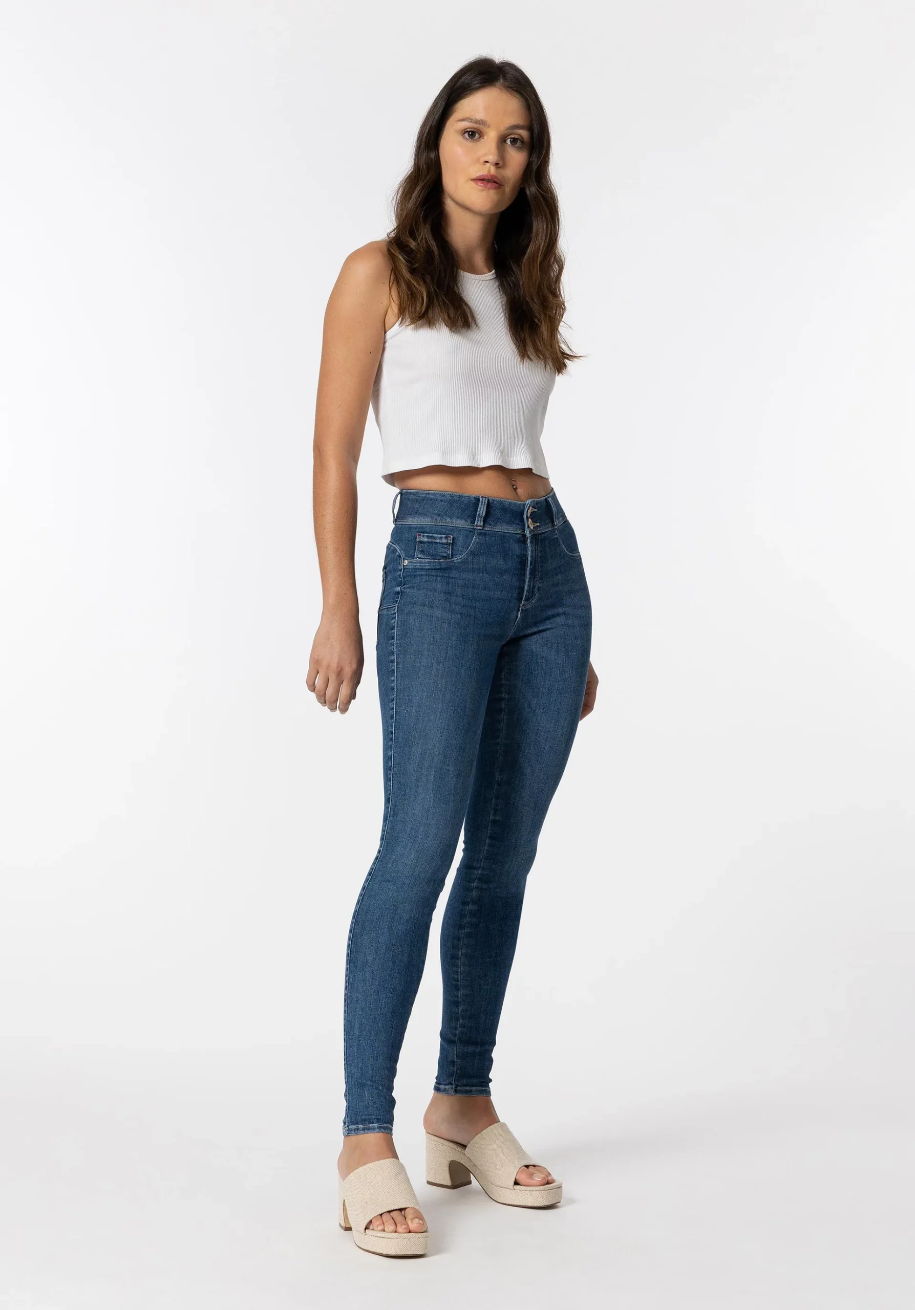 Jeans One Size Skinny Silhouette Tiro Alto 2 C