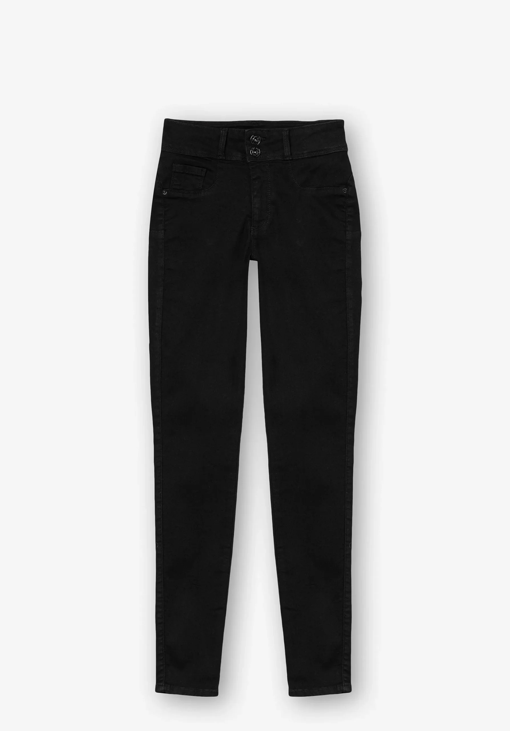 Jeans One Size Skinny Silhouette Tiro Alto Negro