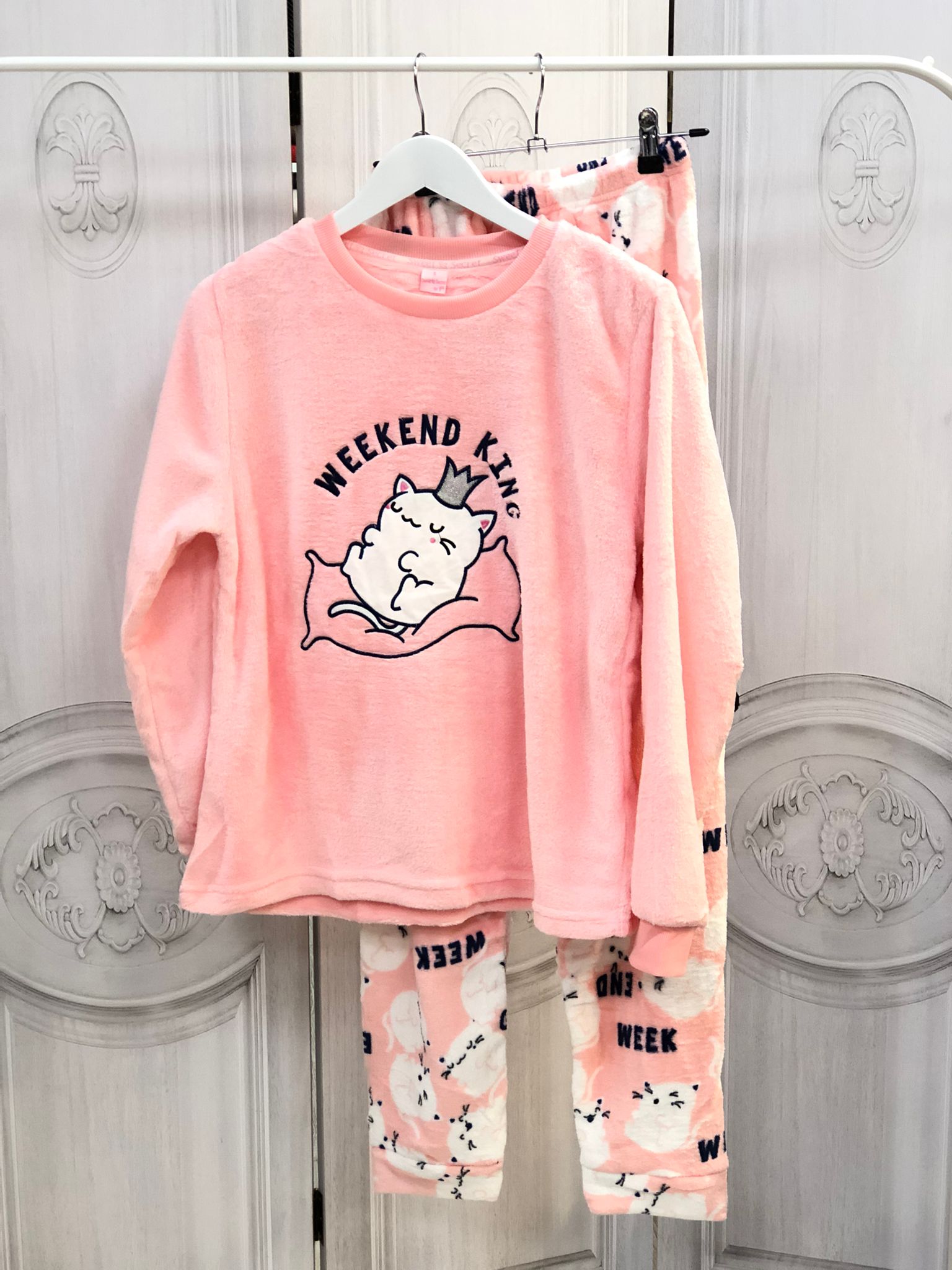 Pijama gatos rosa